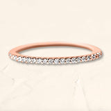 Alianza de eternidad con pavé de diamantes - Anillo Shadi de oro rosa de 18 quilates