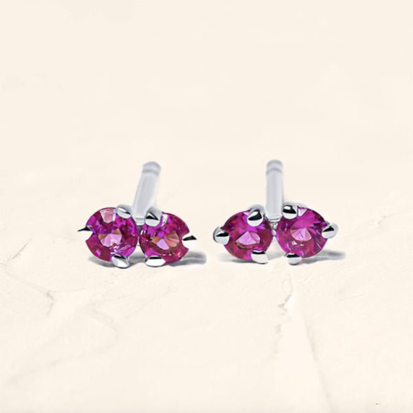 Pendientes Prema de rubí y plata