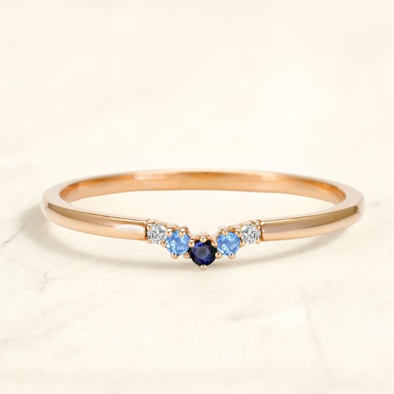 Bague anaya horizon or rose 18 carats