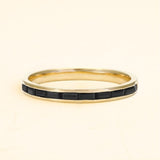 18 karat gold men's semi-eternity black diamond ring