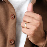 Rudra ring in black man diamond 18K Yellow Gold