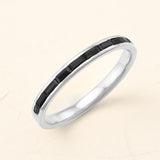 18 karat white gold black diamond ring for men semi-eternity
