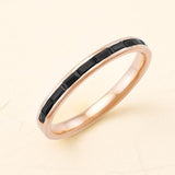 Men's 18-carat rose gold black diamond mangal ring