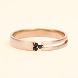 Unisex Vibhu ring in black diamond and 18-carat pink gold