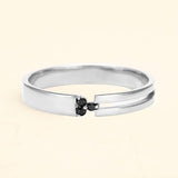 Unisex Vibhu ring in black diamond and 18-carat white gold
