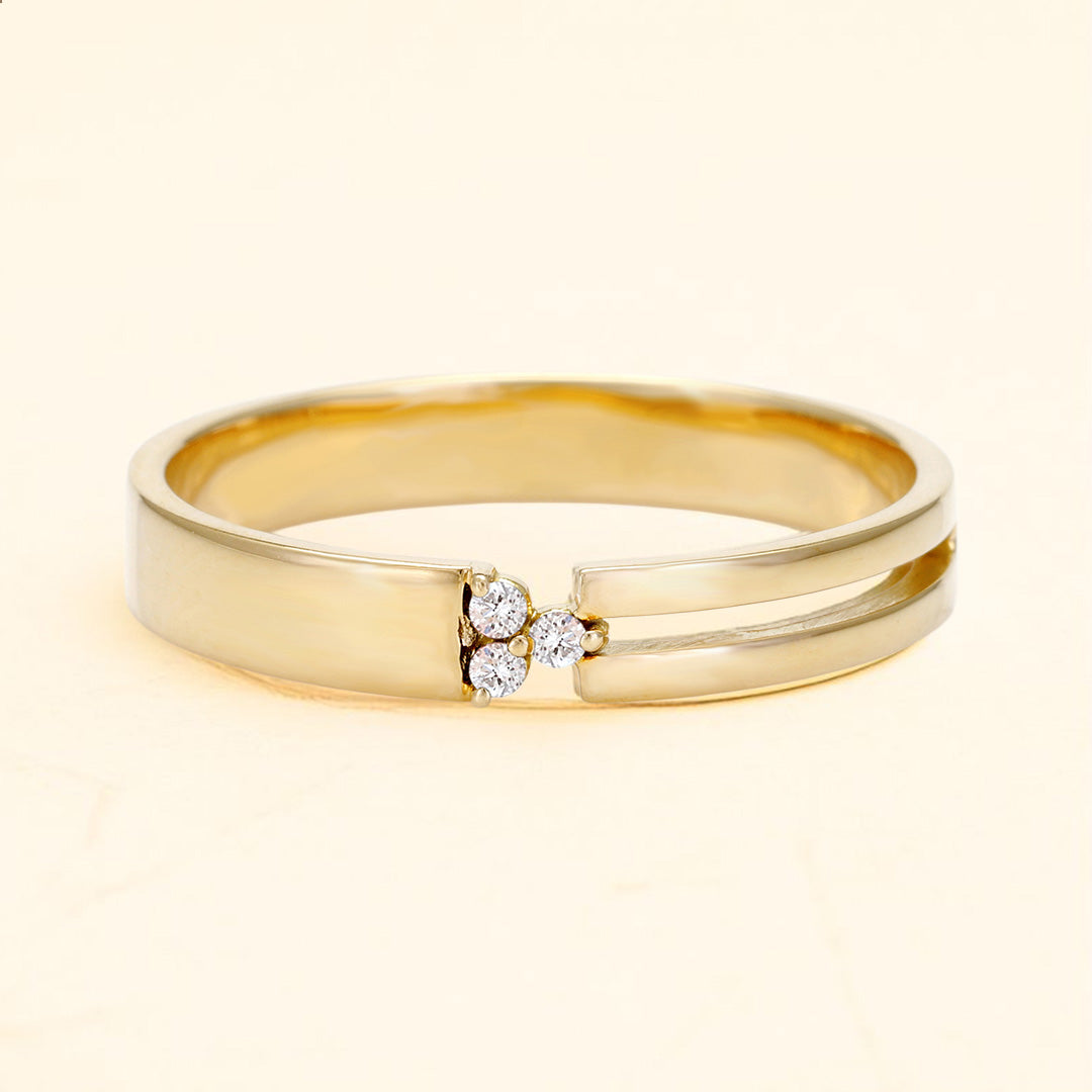 Vibhu anillo unisex de diamantes en oro de 18 quilates