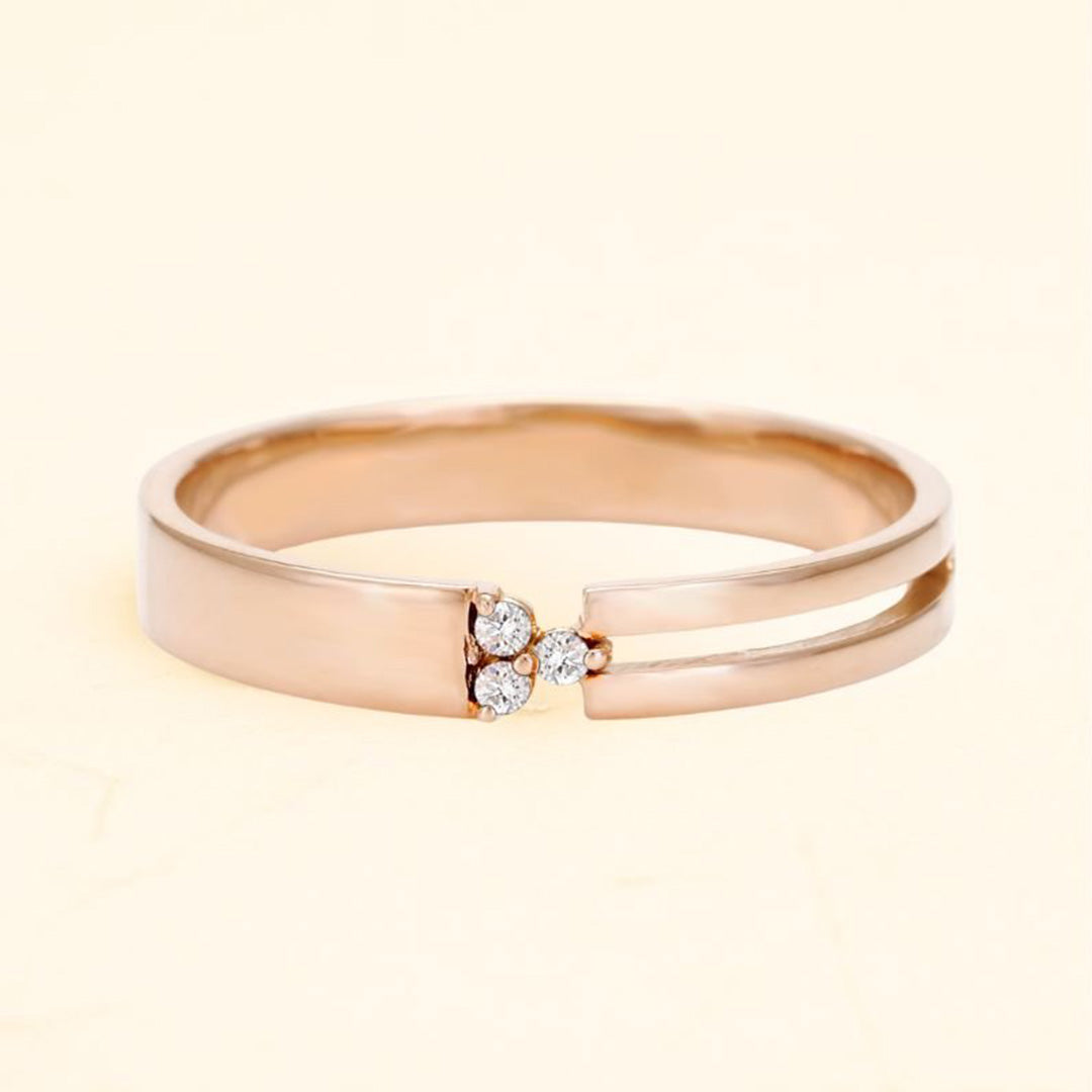 Vibhu ring for men in 18-carat rose gold and diamond