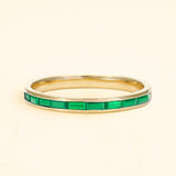 Baguette-cut emerald ring for men