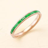 18-carat rose gold emerald rose gold ring
baguette cut for men