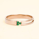 18-carat rose gold Vibhu unisex emerald ring