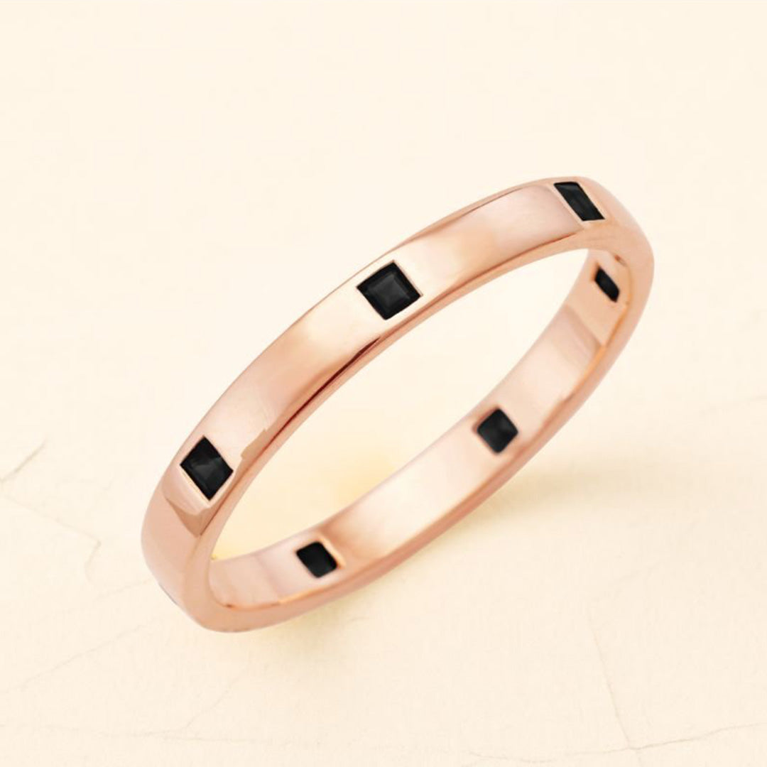18-carat rose gold Viyom black diamond ring