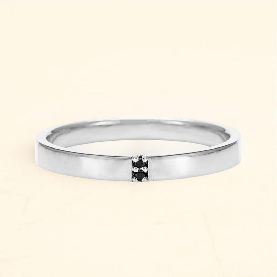 Kabir men's white gold black diamond ring