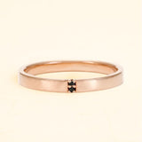 Kabir men's black diamond rose gold ring