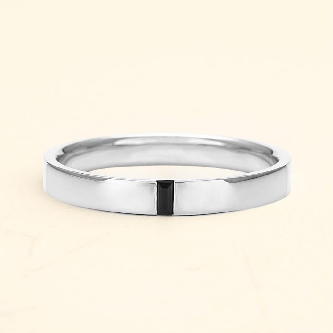 18K White Gold Agni black diamond ring for men