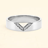 Bague pour homme en diamant Rudra or blanc 18 carat pour