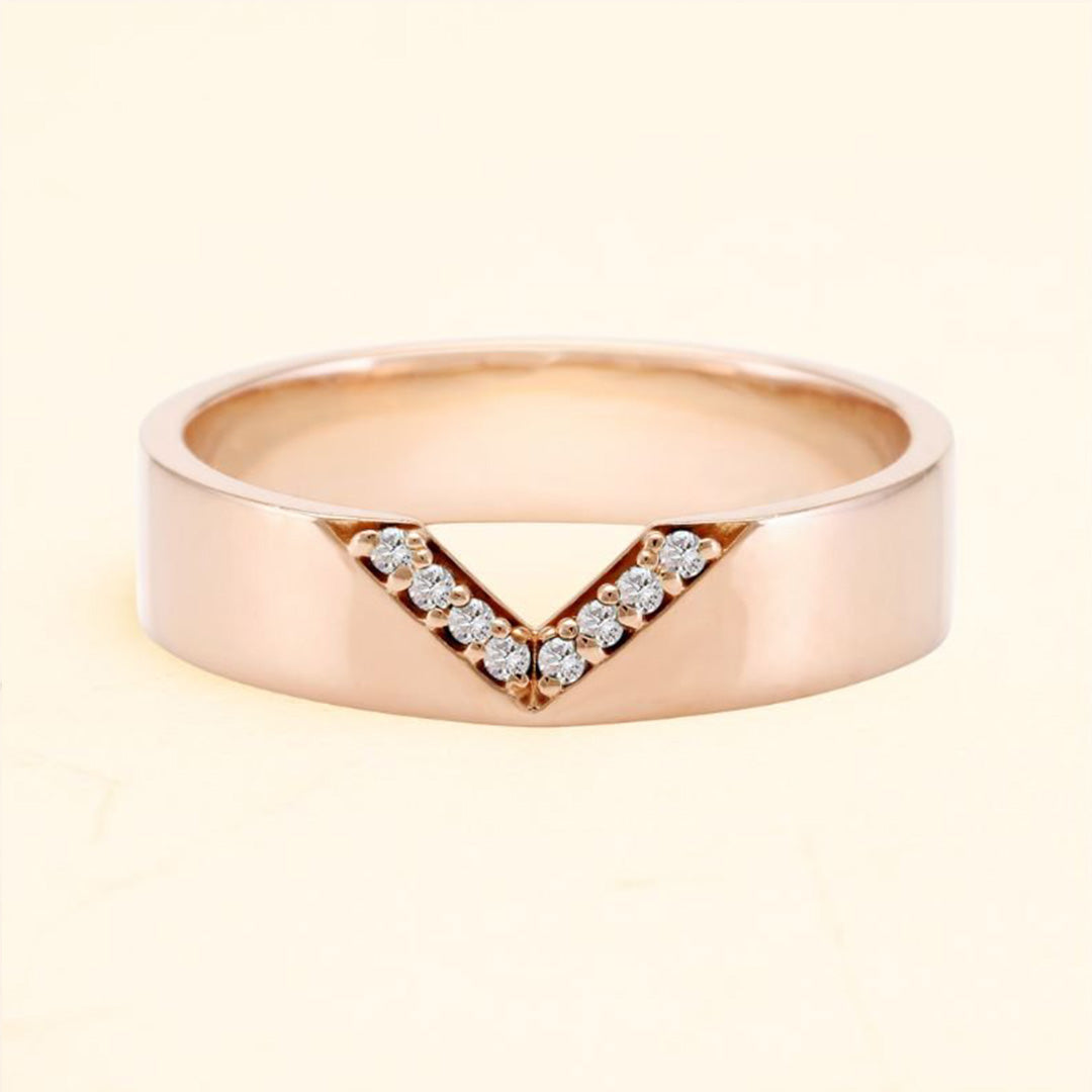 18 carat Rudra rose gold diamond ring for men