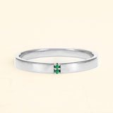 Kabir emerald white gold ring