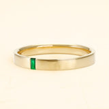 Men's Agni emerald and 18-carat gold solitaire ring