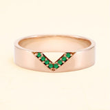 Rudra 18-carat rose gold and emerald ring for men