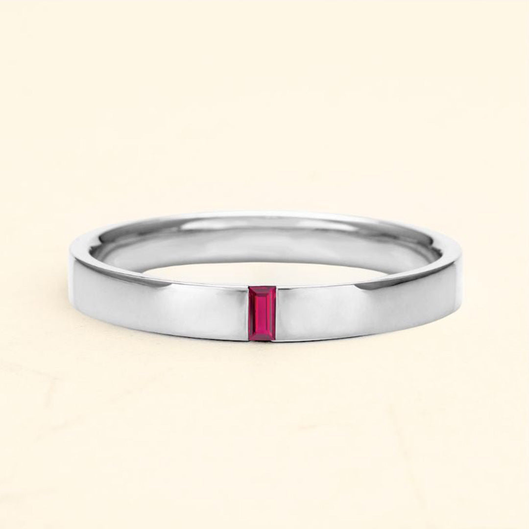 18K White Gold Agni ruby ring for men
