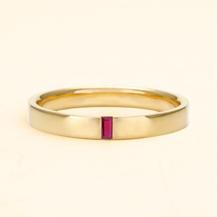 Baguette Man Agni ruby ring
