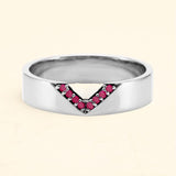 Rudra 18k white gold carat and ruby ring for men