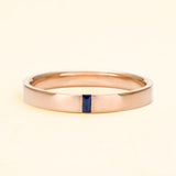 Men's 18-carat rose gold solitaire Agni sapphire ring