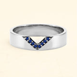 Bague or blanc 18 carats pour homme Rudra en saphir
