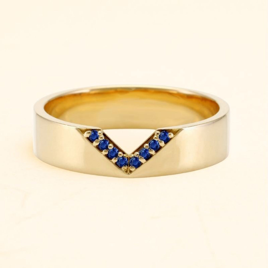 Anillo Rudra para hombre Zafiro y oro de 18 quilates
