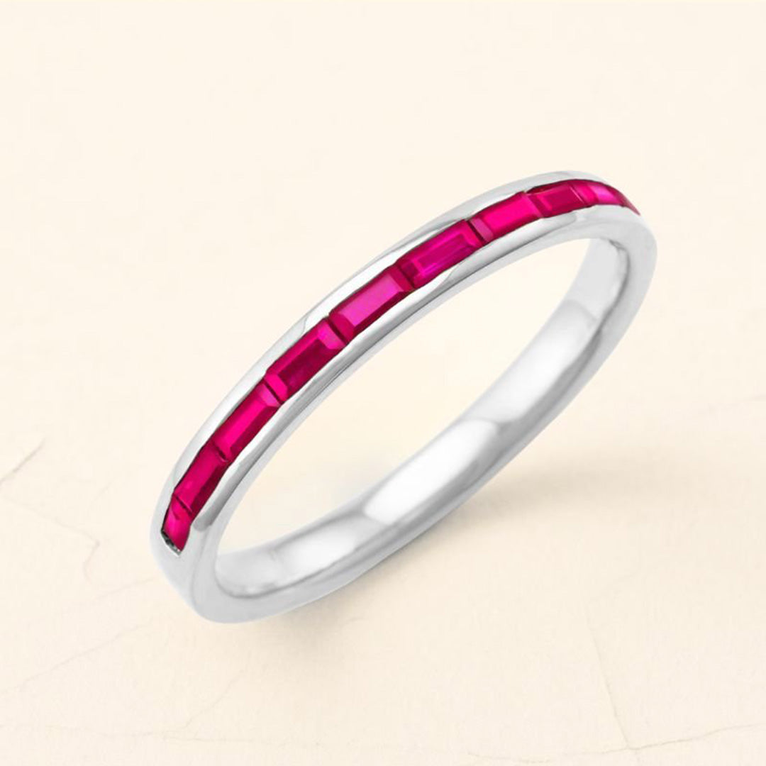 bague en rubis Mangal pour homme or blanc 18 carats