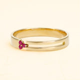 Vibhu triangle ruby and 18-carat gold ring