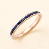 Anillo Mangal de oro rosa de 18 quilates en semiatura Zafiro
