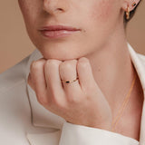 anillo Shanti solitario con diamante negro