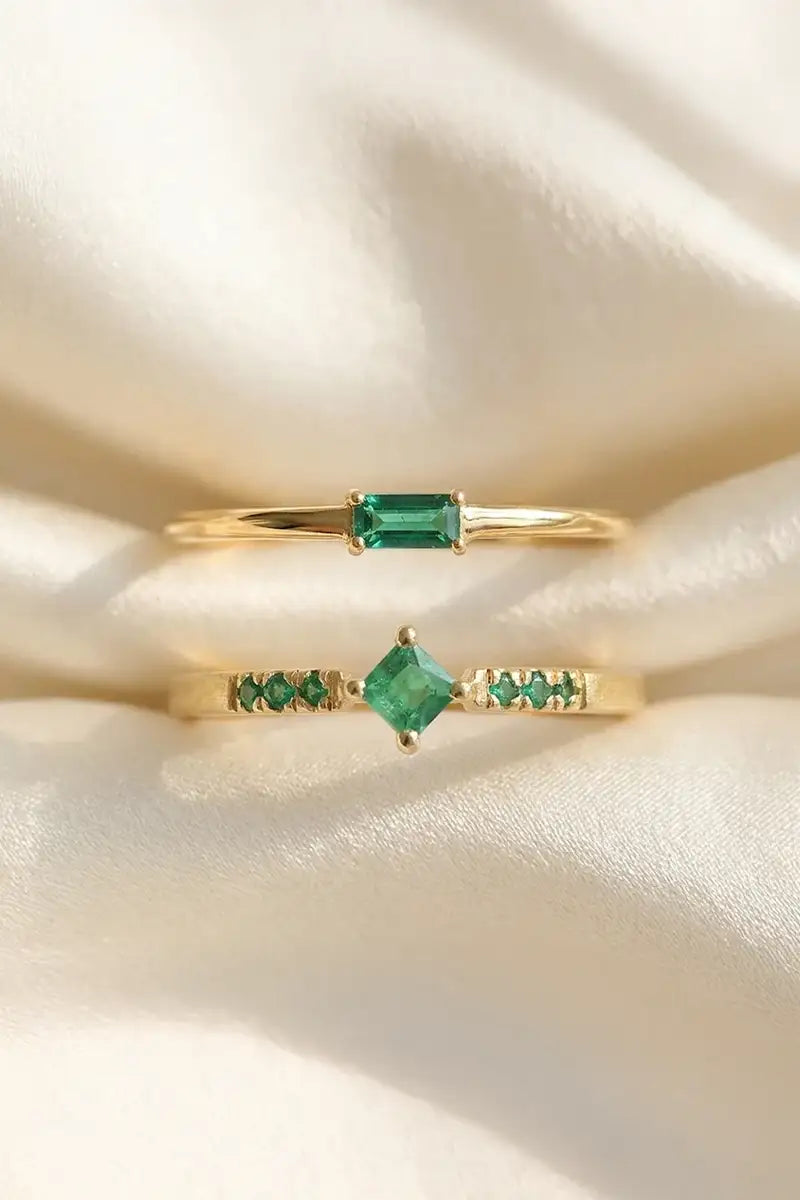 Bague Sushma émeraude en or rose 18 carats Mayuri