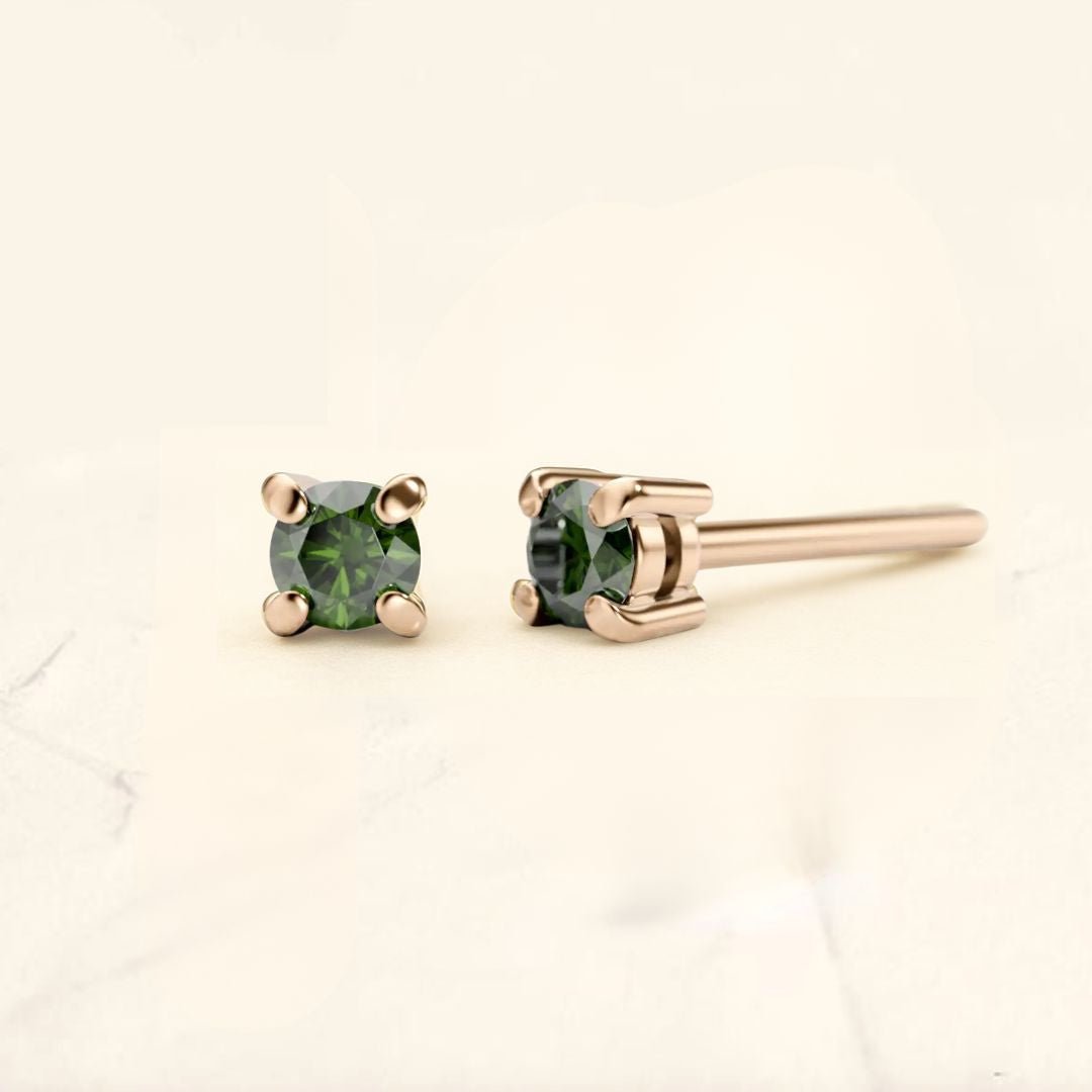 Pendientes de diamantes de oro rosa Saral