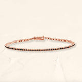 Bracelet tennis Ganga rivière en diamant noir et or rose 18cts