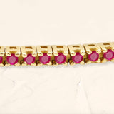 Bracelet tennis rubis Ganga or jaune