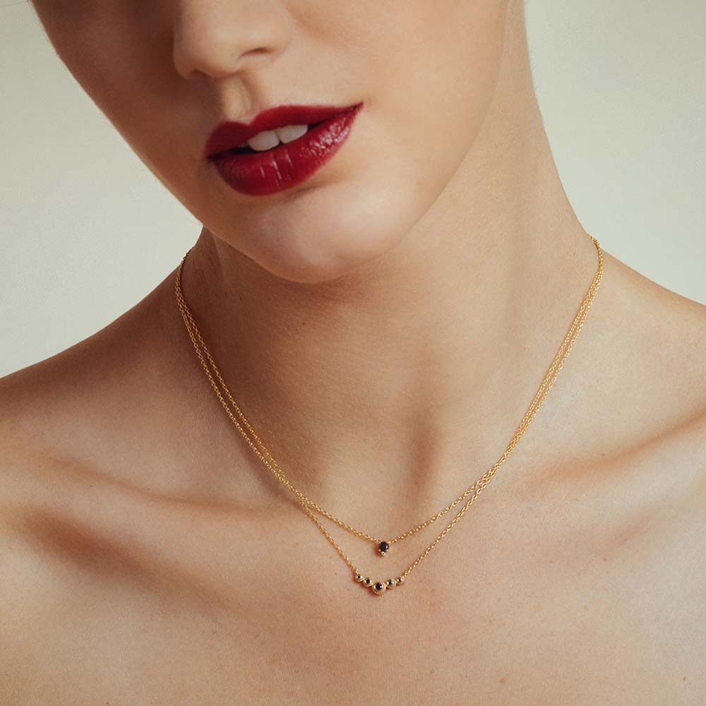 collier devi diamant noir look