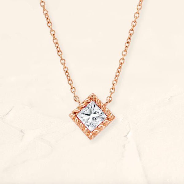 Collar de diamantes de oro rosa Indrani