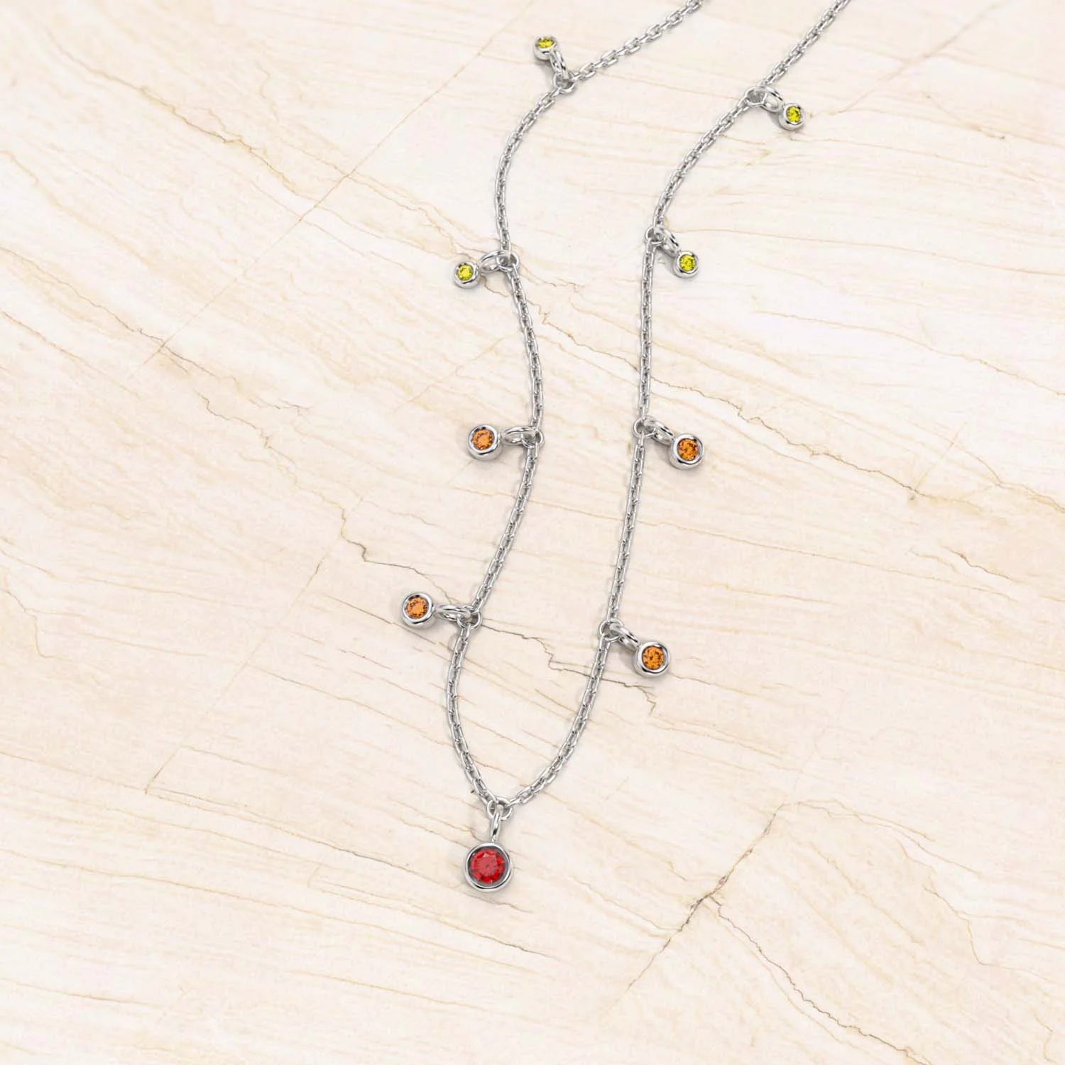 collier or blanc saphir orange megha