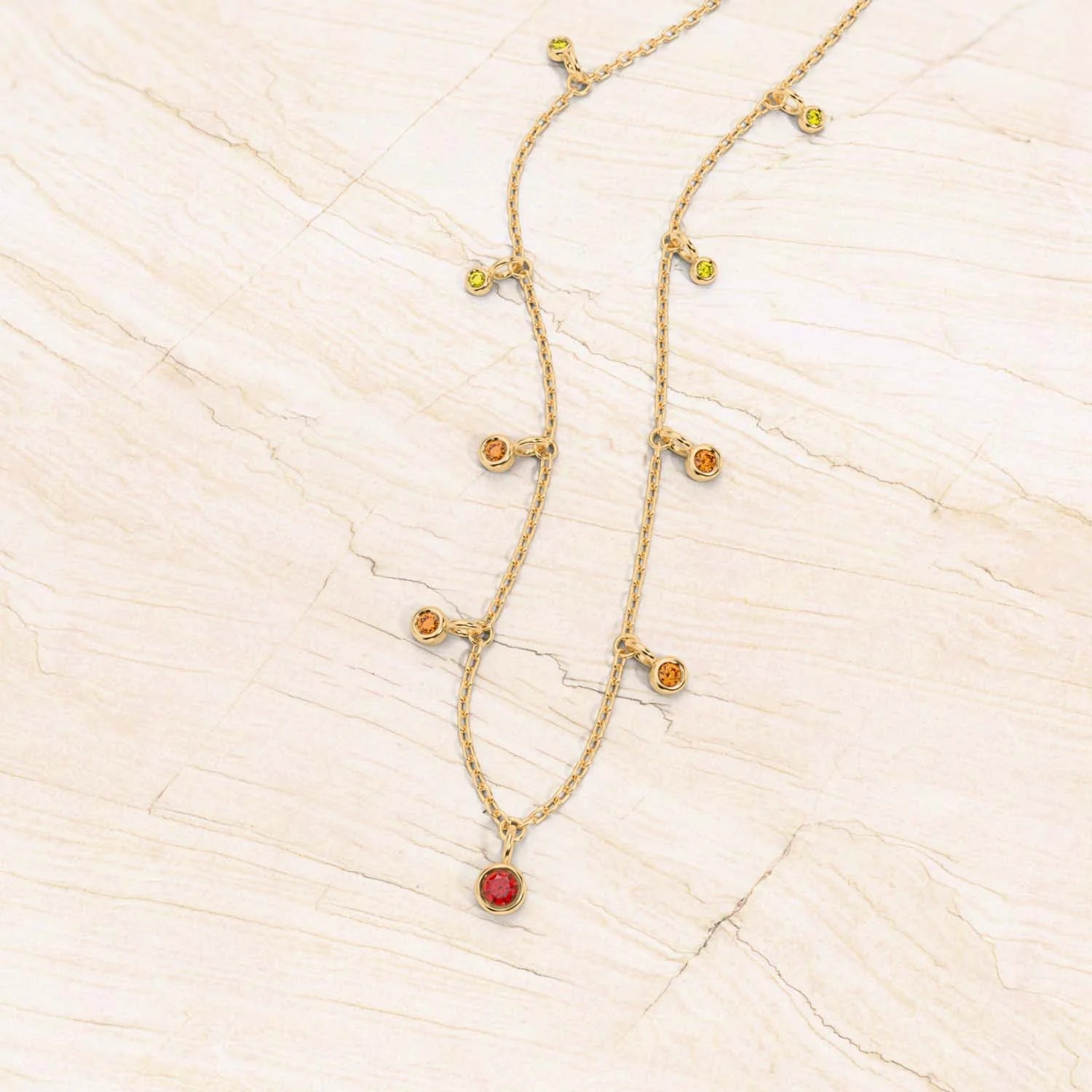 Lot De 2 Colliers Pendentif Fleur Strass – Saphir Et Rubis – Neuf