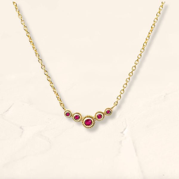Collar de rubíes en vermeil