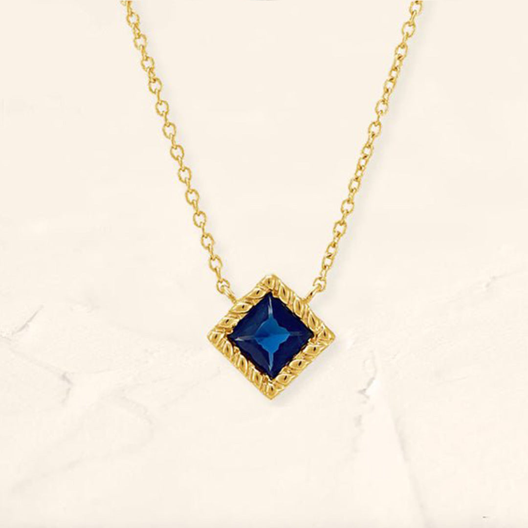 Collier Saphir taille princesse en or jaune - Indrani