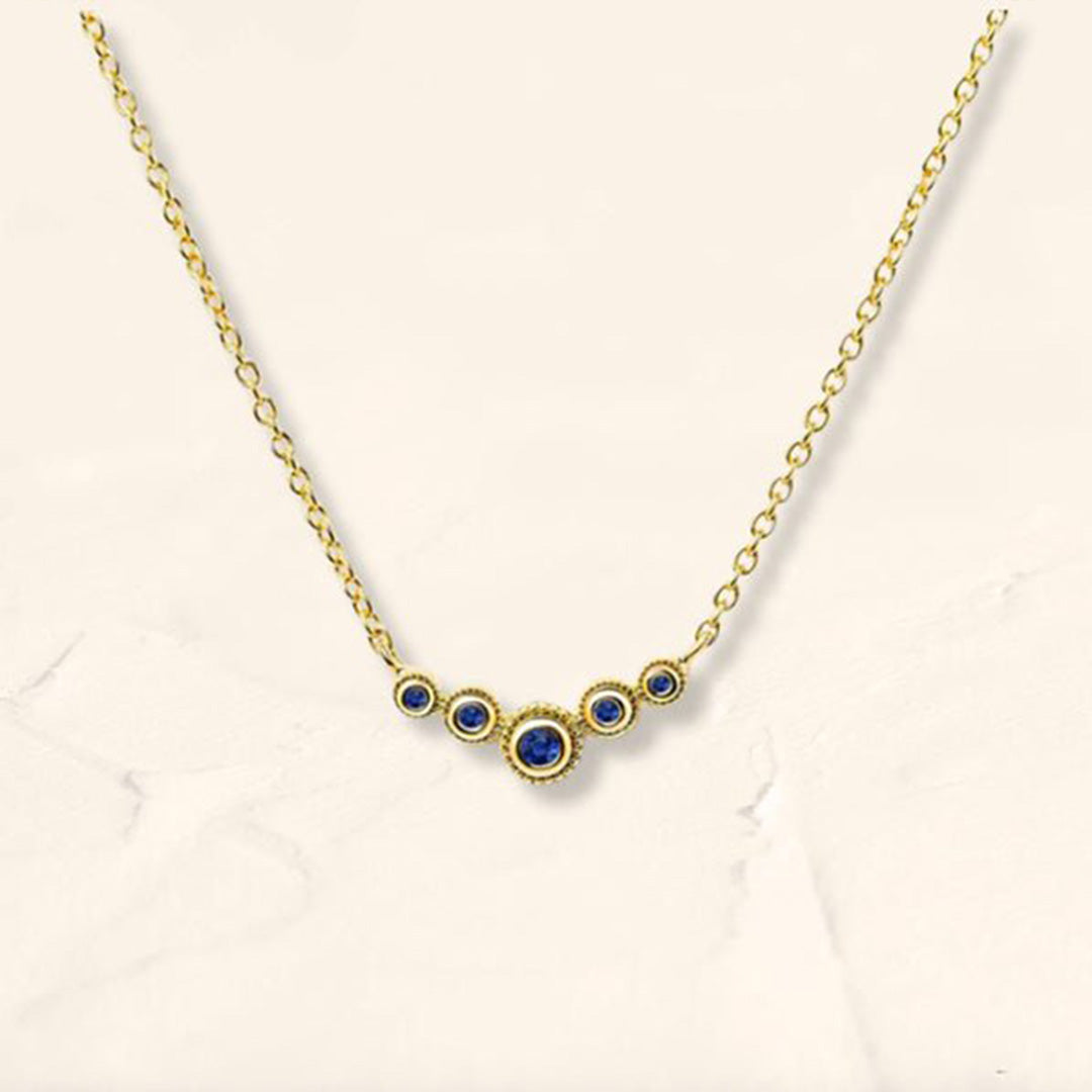 Fine sapphire river necklace in vermeil
