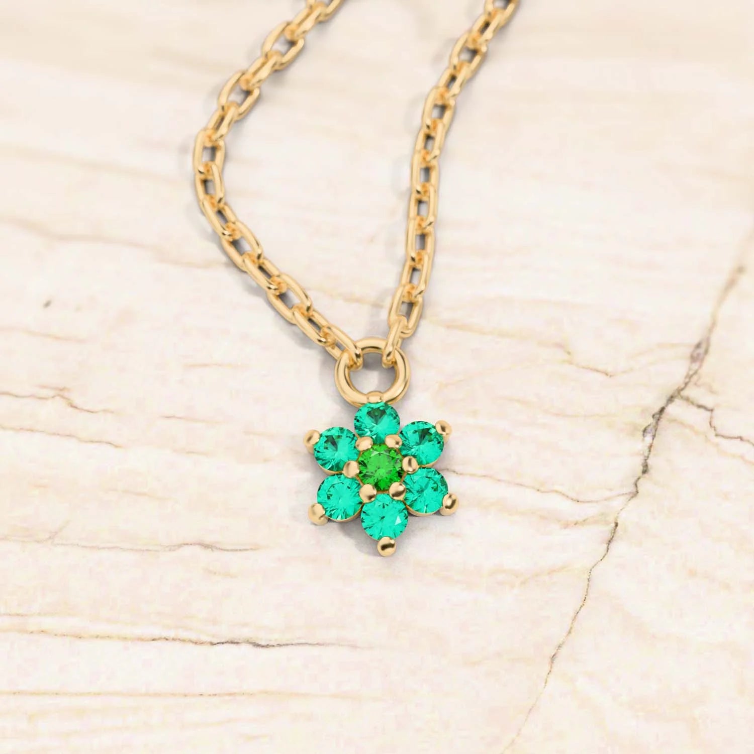 collier surya emeraude or jaune