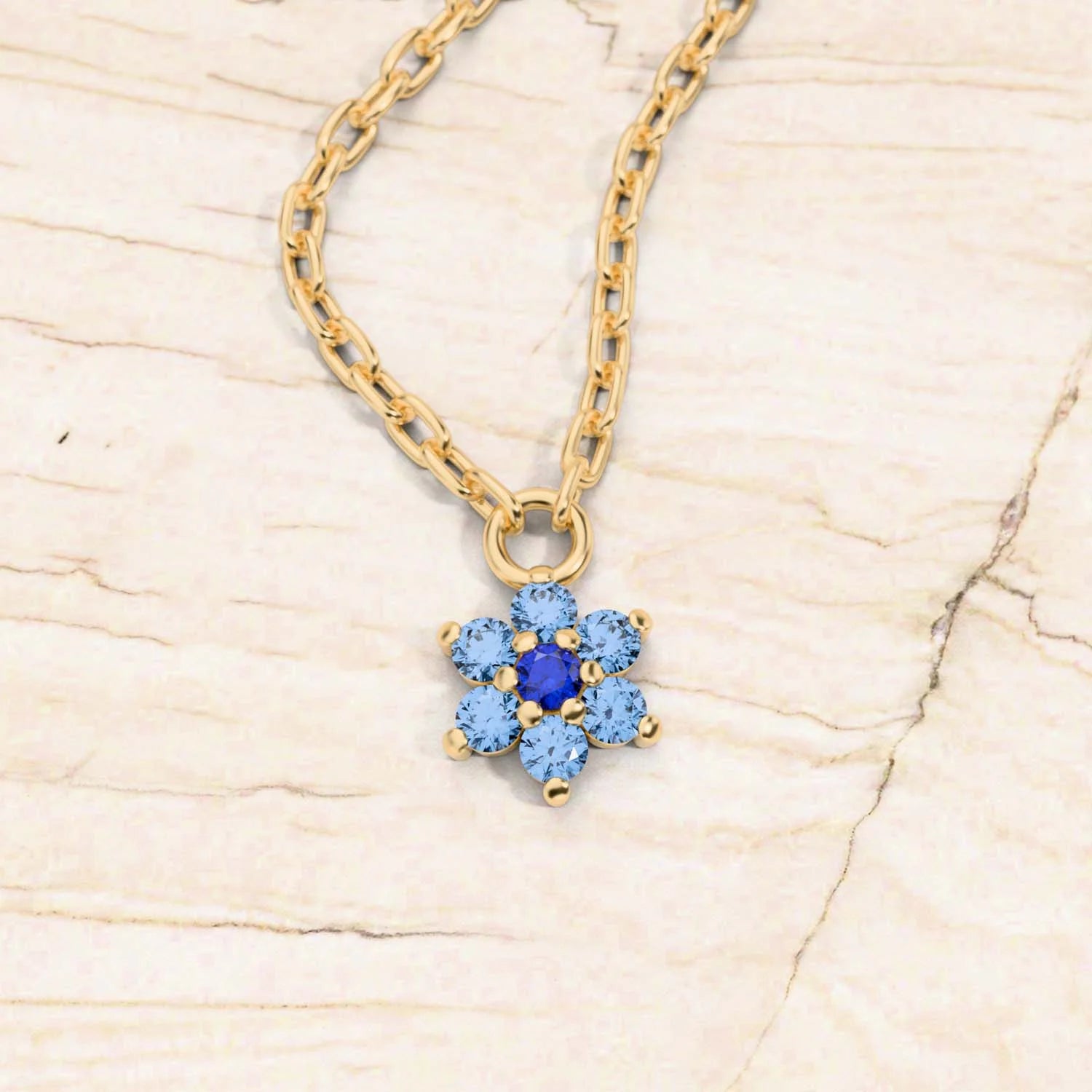 collier surya or jaune saphir