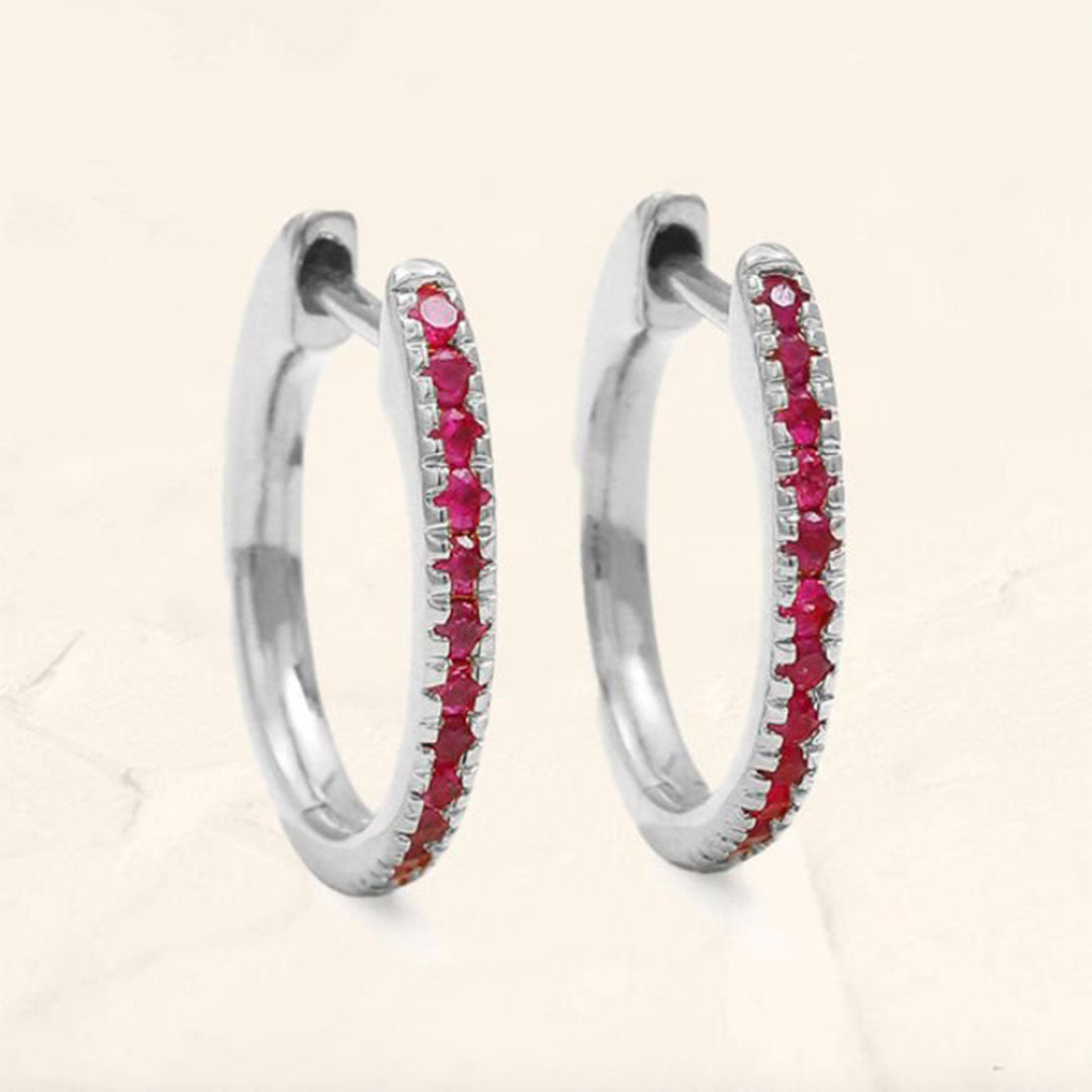 ujala ruby white gold creoles for women