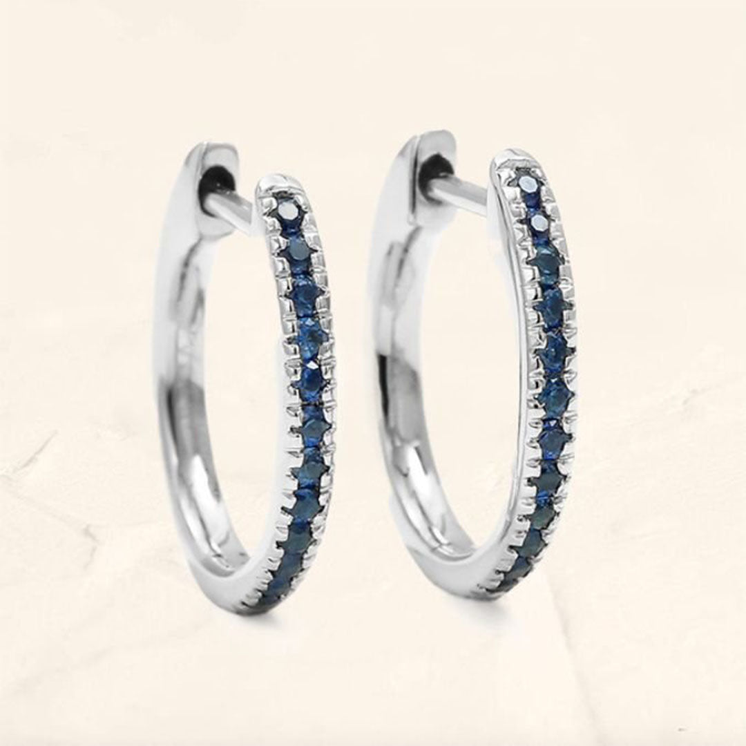 women's white gold sapphire ujala creoles