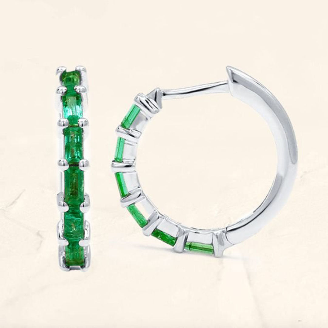 women's emerald white gold yatra creoles