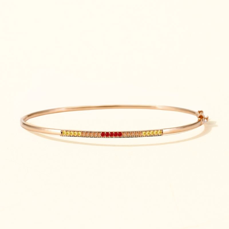 Jonc Tarang saphir sunset or rose 18 carats